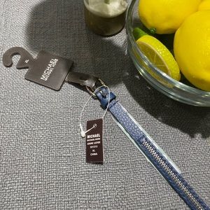 MK Auth Navy blue belt. NWT. XL w/zipper decor